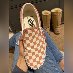 Mauve vans slip ons